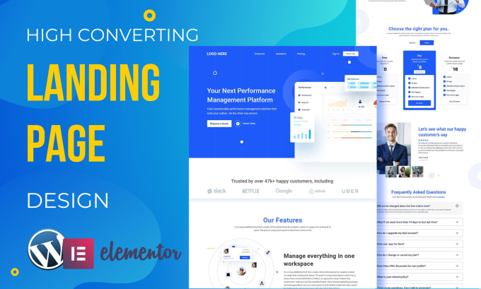 Gig Preview - Elevate your brand with expert wordpress landing page design using elementor pro