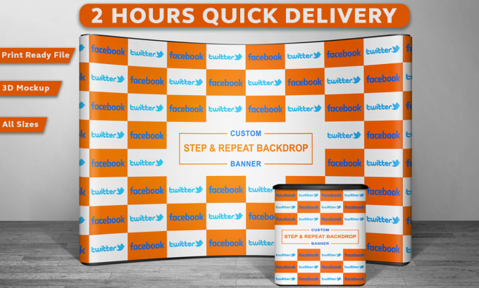 Gig Preview - Design sponsers event backdrop, step and repeat banner quickly