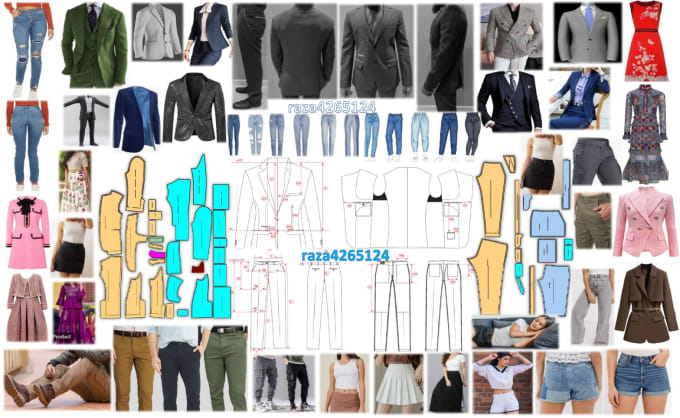 Gig Preview - Do clothing sew patterns of blazer coat and trouser for men women kids