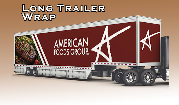 Gig Preview - Do box truck, food trailer, long trailer, cargo truck wrap design