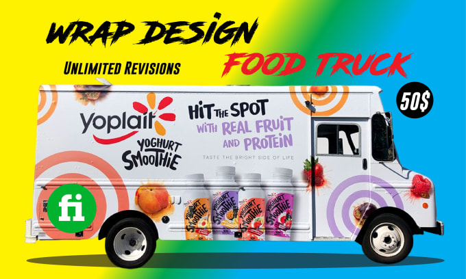 Gig Preview - Design stylish food truck wrap, food trailer wrap, stall, container shop