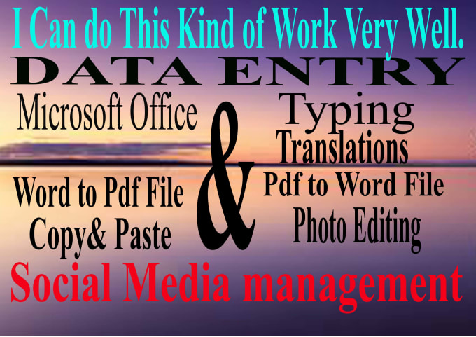 Bestseller - ms word, excel, typing, photo editing