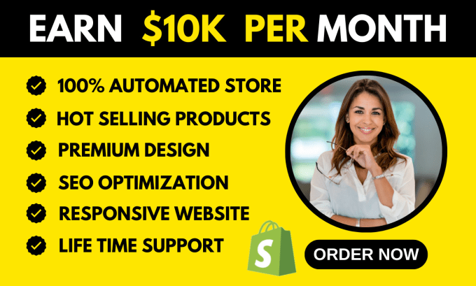 Gig Preview - Build you an automated dropshipping shopify store or shopify website