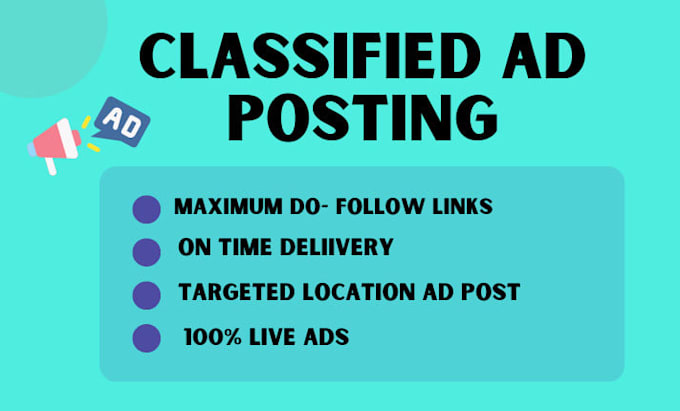 Bestseller - provide 80 classified ad posting through high authority site