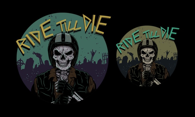 Gig Preview - Draw vintage skull illustration with custom typography