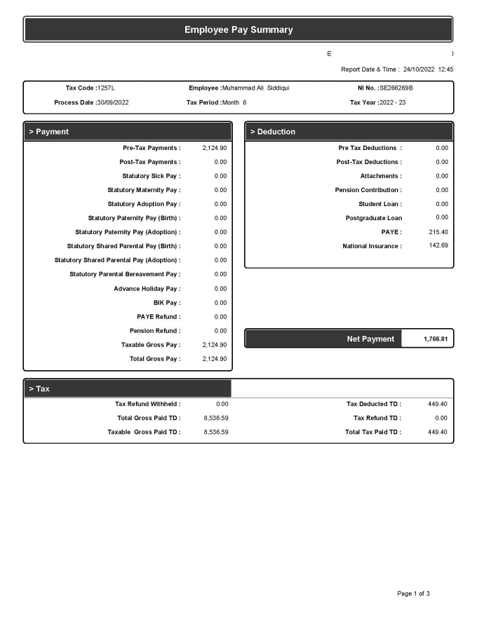 Gig Preview - Do UK company payroll, paye, payslip rti submission