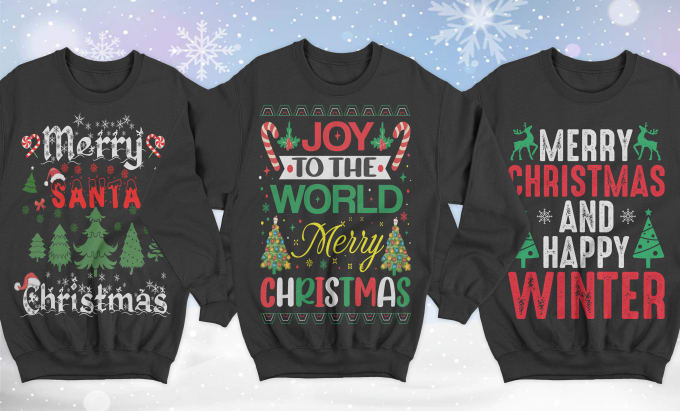 Gig Preview - Do ugly christmas sweater and tshirt design for merry christmas