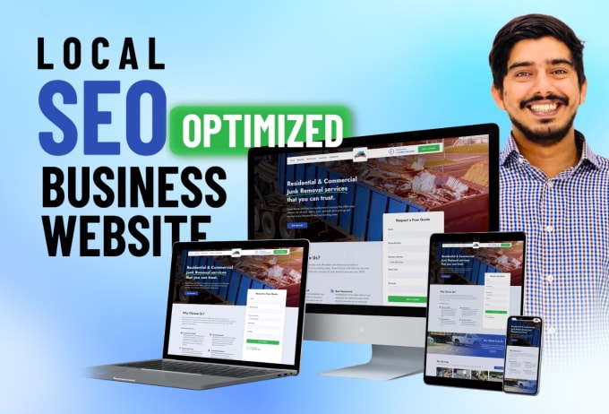 Gig Preview - Design business website with full local SEO in 24 hours