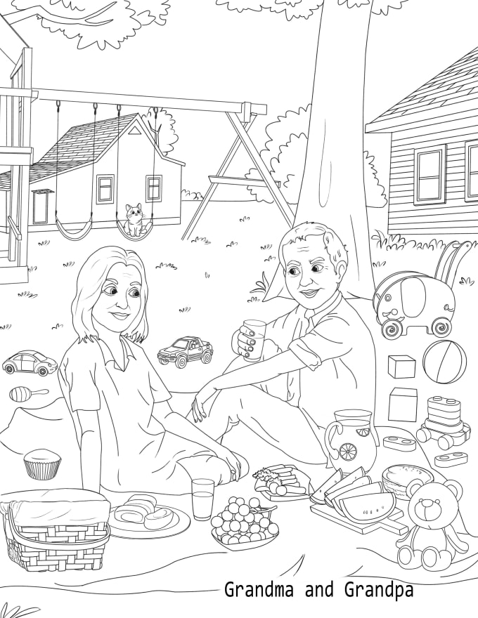 Gig Preview - Redraw your photos into the coloring book page