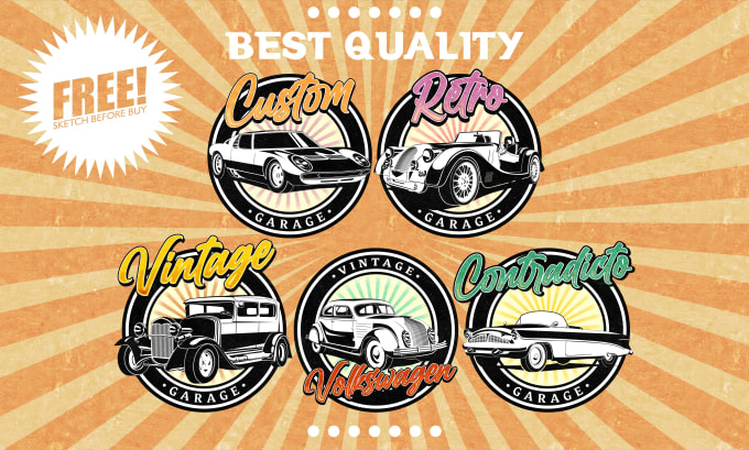 Gig Preview - Vintage racing and automotive logo design