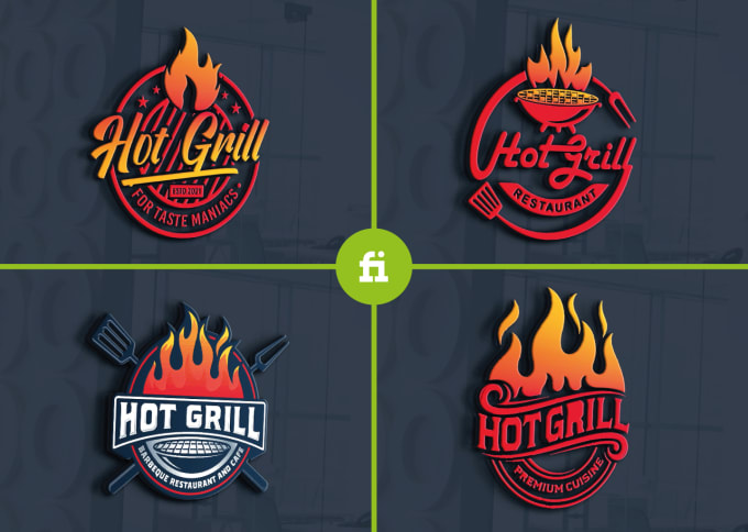 Gig Preview - Do restaurant BBQ grill cafe pizza food logo design