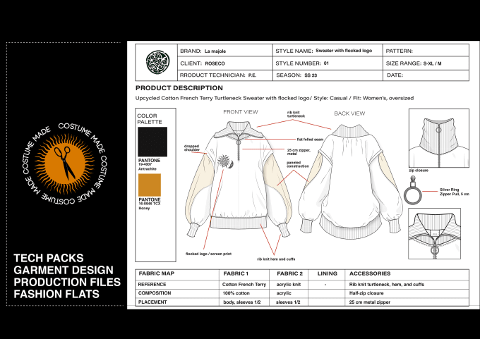 Gig Preview - Create fashion flats and tech packs for manufacturing