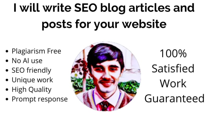 Gig Preview - Write SEO blog articles and posts for your website