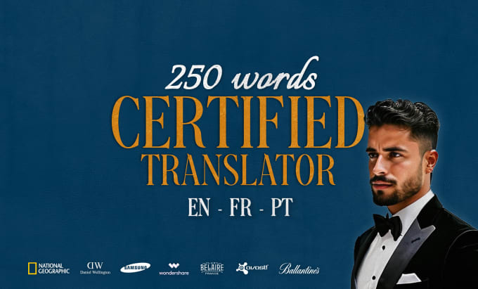 Gig Preview - Translate 250 words between english, portuguese, and french