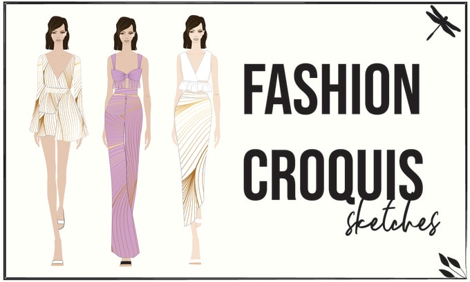 Gig Preview - Create fashion croquis illustration