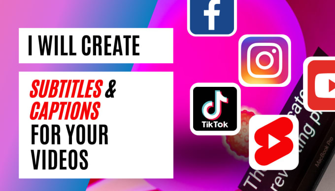 Gig Preview - Create subtitles, captions for your youtube, tik tok videos