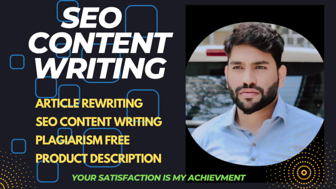 Gig Preview - Do SEO content writing article rewriting product description