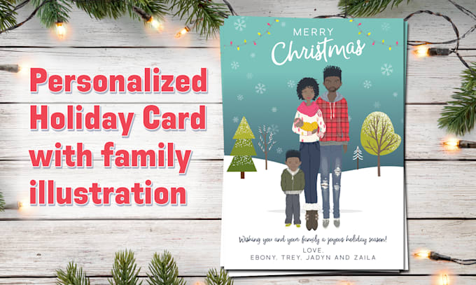 Bestseller - create a custom family portrait holiday card