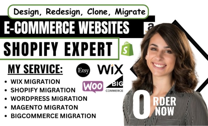 Gig Preview - Clone or migrate shopify store, woocommerce, magento,  etsy, or wix website pro