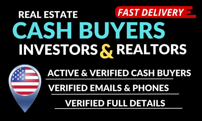 Gig Preview - Provide cash buyers, individuals buyer and llcs investors leads for real estate