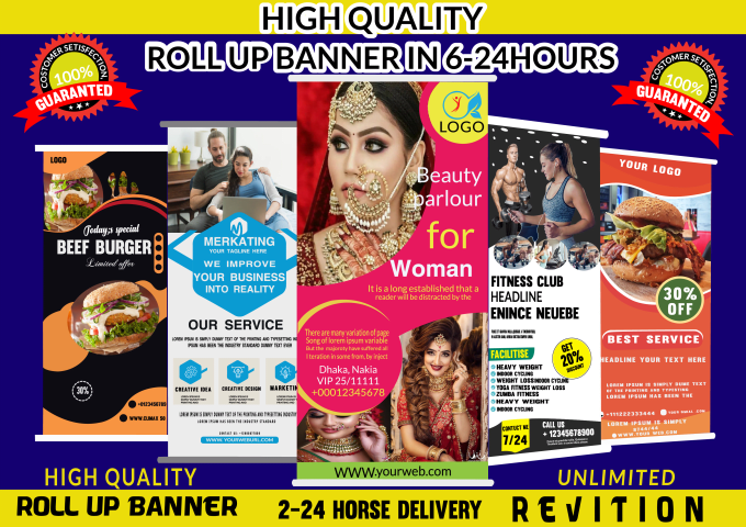 Gig Preview - Do attractive rollup banners, pop up in 24 hours