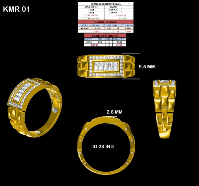 Gig Preview - Make cad jewelry designs for 3d printing and render them