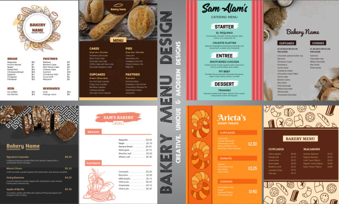 Gig Preview - Design café, bakery, pizza, and catering menu for you