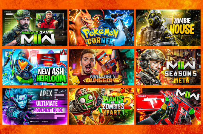 Gig Preview - Design amazing gaming youtube thumbnail