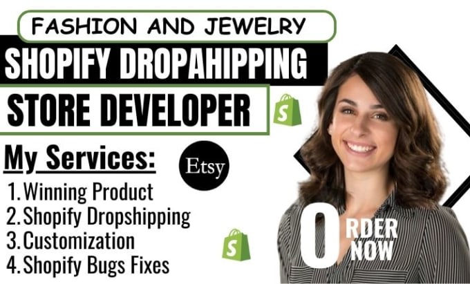 Gig Preview - Build shopify dropshipping store, fashion clothing store, jewelry online store