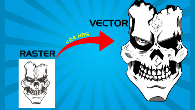 Gig Preview - Make an image into a vector and raster into a vector