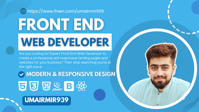 Gig Preview - Be your front end web developer website development design html css bootstrap