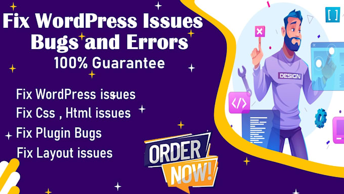 Gig Preview - Any wordpress bug, errors or issue within 4 hours