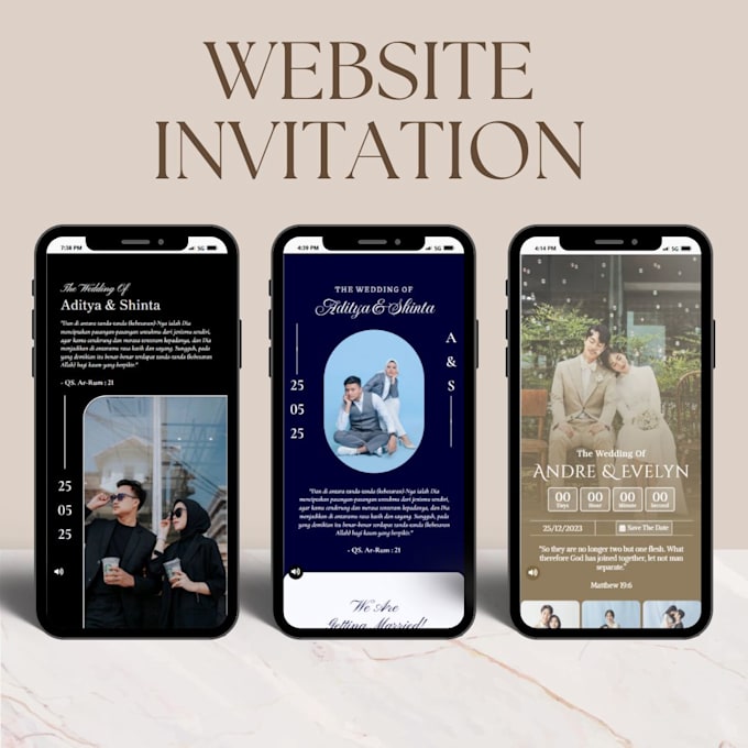 Gig Preview - Create an elegant custom website invitation for wedding