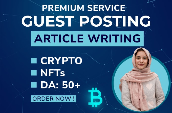 Gig Preview - Write and guest post articles on crypto, bitcoin, and blockchain on high da site