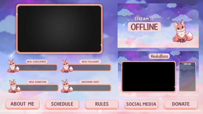 Gig Preview - Design cute animated twitch overlays