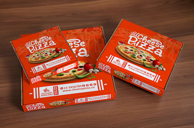 Gig Preview - Design pizza box, burger, label, and product package