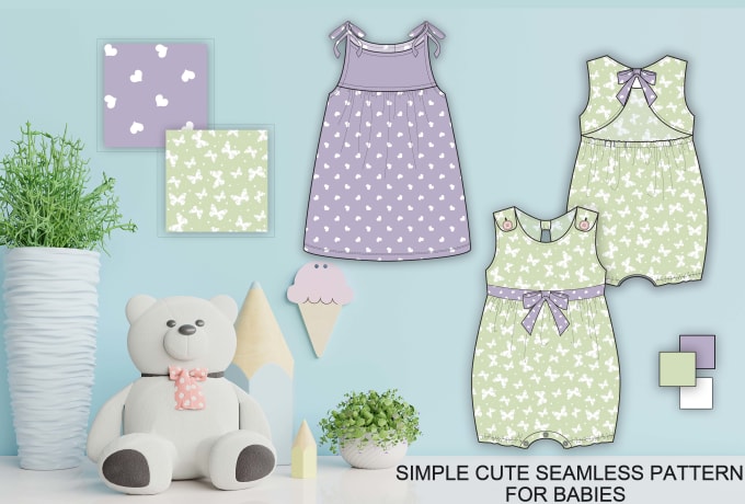 Gig Preview - Design simple cute seamless pattern for babies