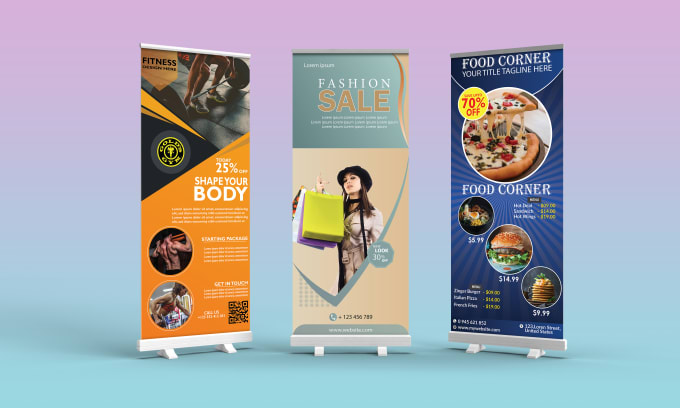 Gig Preview - Create an outstanding roll up banner, retractable banner, or pop up banner