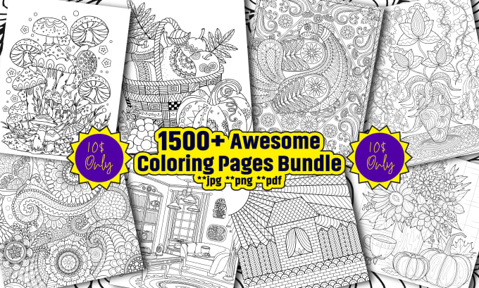 Gig Preview - Give best adult coloring pages bundle for kdp and etsy