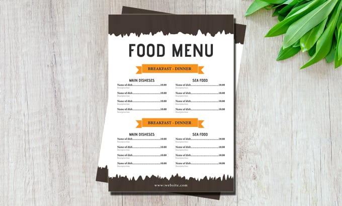 Gig Preview - Do unique food menu, menu design, restaurant menu or price menu or price list