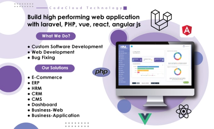 Gig Preview - Build high performing web application with laravel, PHP, vue, react, angular js