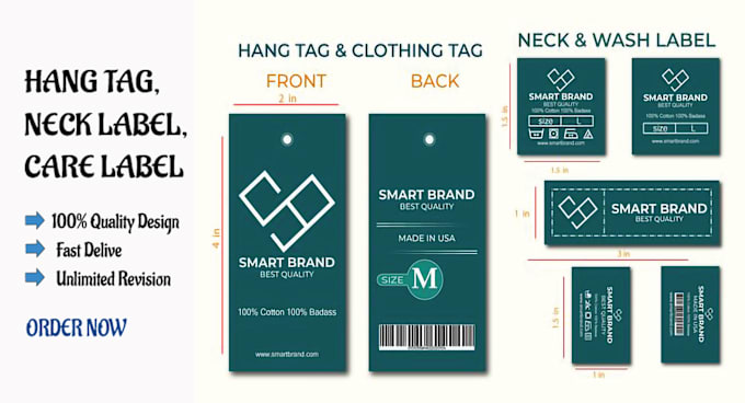 Gig Preview - Design clothing hang tag, neck label, label in 6h