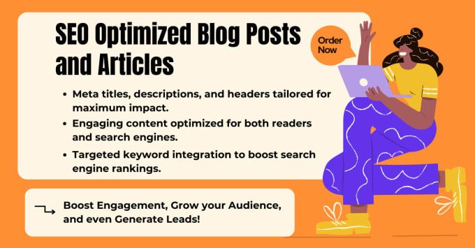 Gig Preview - Write SEO optimized blog posts and articles