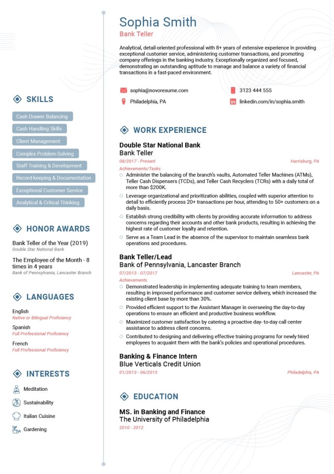 Gig Preview - Provide top notch designs for cvs, resumes and coverletter