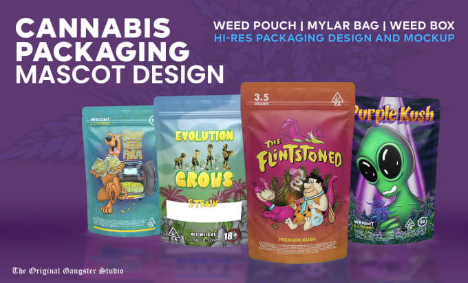 Gig Preview - Create packaging design for cannabis and weed bag