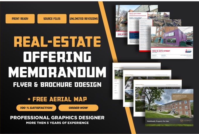 Gig Preview - Create a commercial real estate offering memorandum flyer