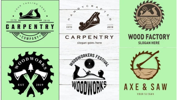 Gig Preview - Design wood, carpentry, and woodworking logo