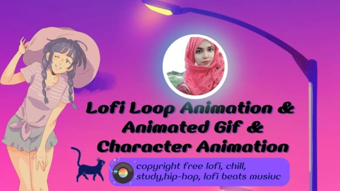 Gig Preview - Create lofi loop animation, lofi animation and animated gif