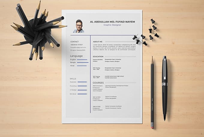 Gig Preview - Do CV resume PSD and ai template and web UI design template