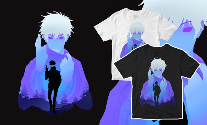 Gig Preview - Create unique negative space anime theme  for t shirt design